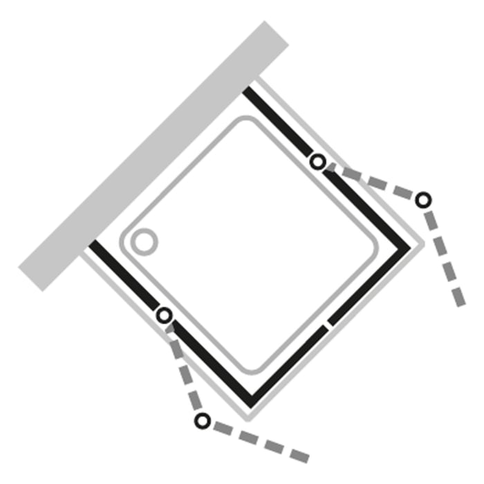 HÜPPE Design pure U-Kabine mit 2 Schwingfalttüren mit Festteil, Maßanfertigung, Glas mit Anti-Plaque