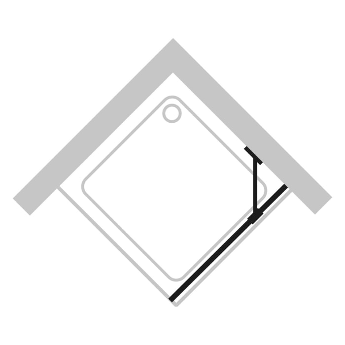 HÜPPE Design pure 4-Eck Seitenwand für Schwingtür 80 x 200 cm, Glas ohne Anti-Plaque