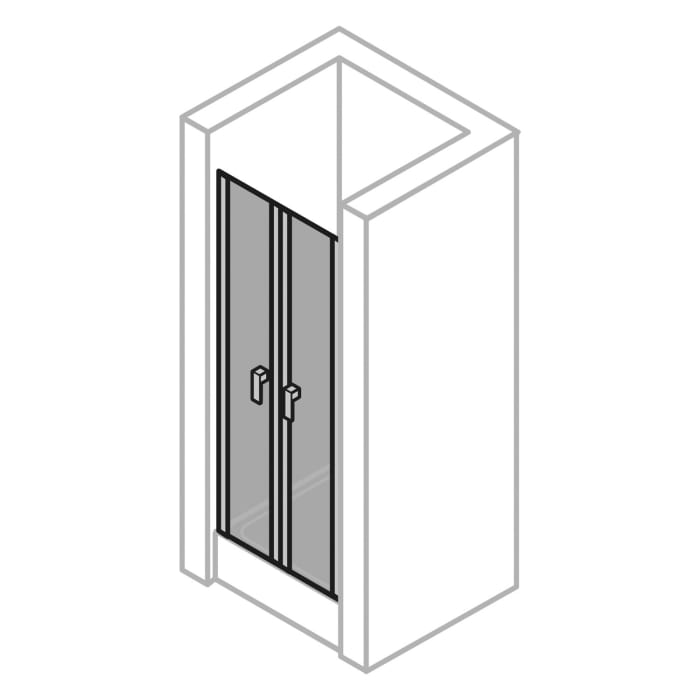 HÜPPE Design pure 4-Eck Pendeltür in Nische 78 x 190 cm, Glas mit Anti-Plaque