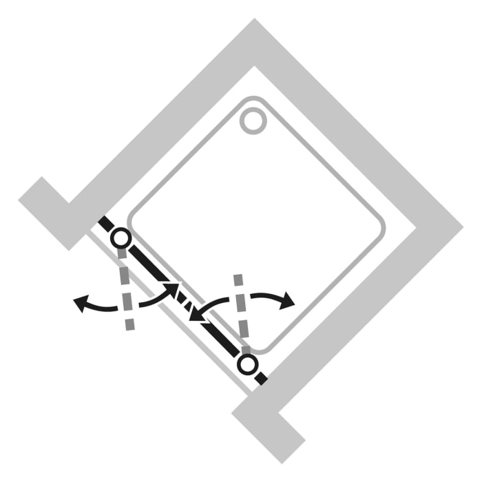 HÜPPE Design pure 4-Eck Pendeltür in Nische 90 x 200 cm, Glas mit Anti-Plaque