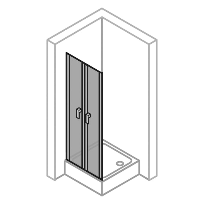 HÜPPE Design pure 4-Eck Pendeltür für Seitenwand 80 x 190 cm, Glas ohne Anti-Plaque