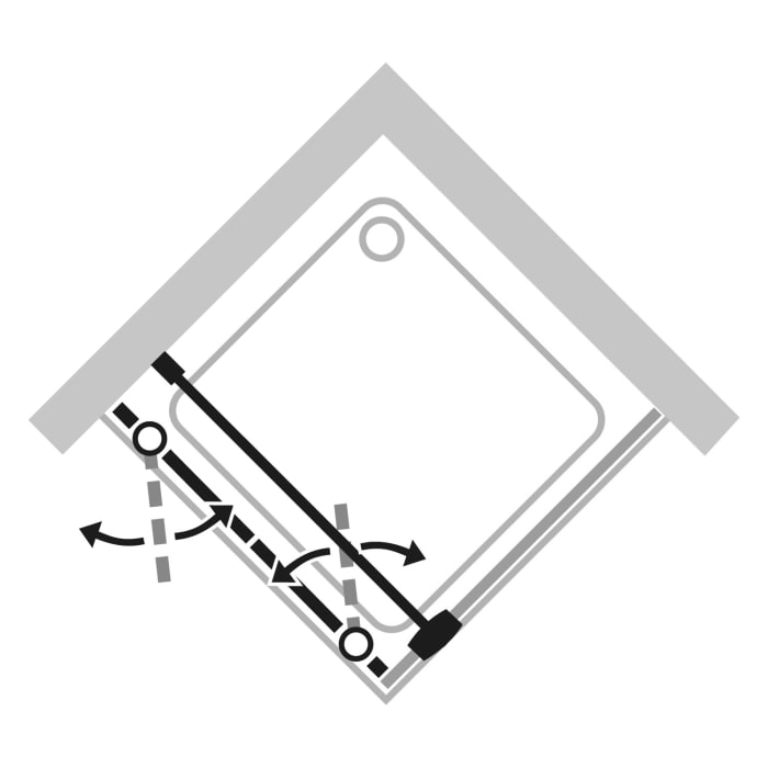 HÜPPE Design pure 4-Eck Pendeltür für Seitenwand 50-160 x 140-200 cm, Glas ohne Anti-Plaque