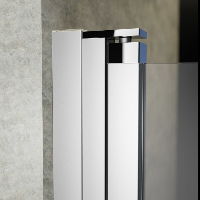 HÜPPE Design pure 4-Eck Schwingfalttür 120 x 190 cm, Linksbefestigung, Glas ohne Anti-Plaque