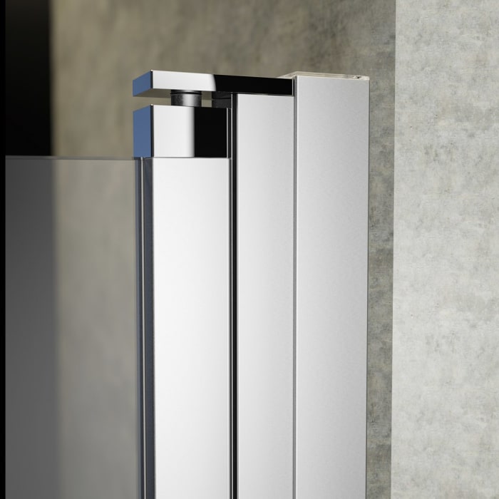 HÜPPE Design pure 4-Eck Schwingfalttür 70 x 190 cm, Rechtsbefestigung, Glas ohne Anti-Plaque