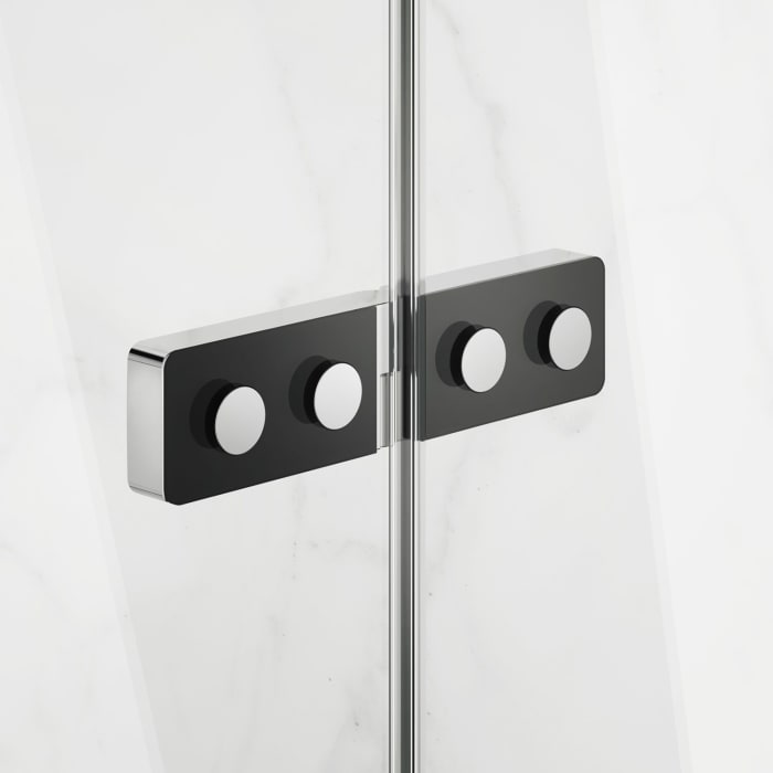 HÜPPE Design pure 4-Eck Schwingfalttür 120 x 190 cm, Linksbefestigung, Glas mit Anti-Plaque