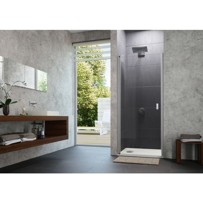 HÜPPE Design pure 4-Eck Schwingtür 50-110  x 140-200 cm, Glas ohne Anti-Plaque