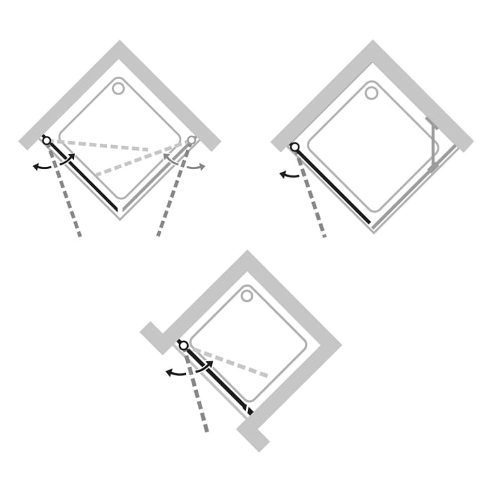 HÜPPE Design pure 4-Eck Schwingtür 90 x 200 cm, Glas ohne Anti-Plaque