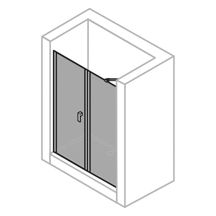 HÜPPE Design pure 4-Eck Schwingtür mit Nebenteil 120,1-160 x 140-200 cm, Glas mit Anti-Plaque