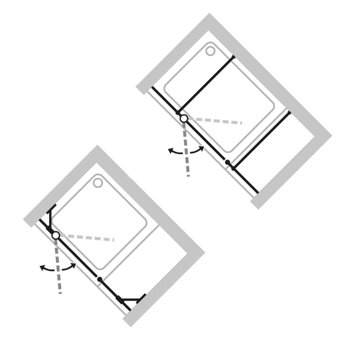 HÜPPE Design pure 4-Eck Schwingtür mit festem Segment und Nebenteil 120,1-160 x 140-200 cm, Glas mit Anti-Plaque