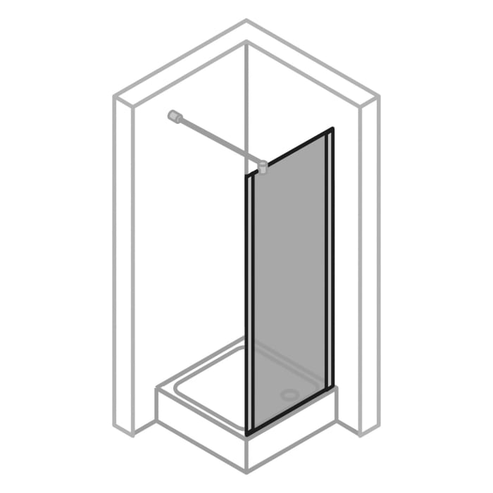 HÜPPE Design pure 4-Eck Seitenwand für Pendeltür 80 x 200 cm, Glas mit Anti-Plaque