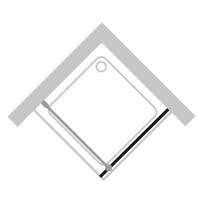 HÜPPE Design pure 4-Eck Seitenwand für Pendeltür 100 x 190 cm, Glas mit Anti-Plaque