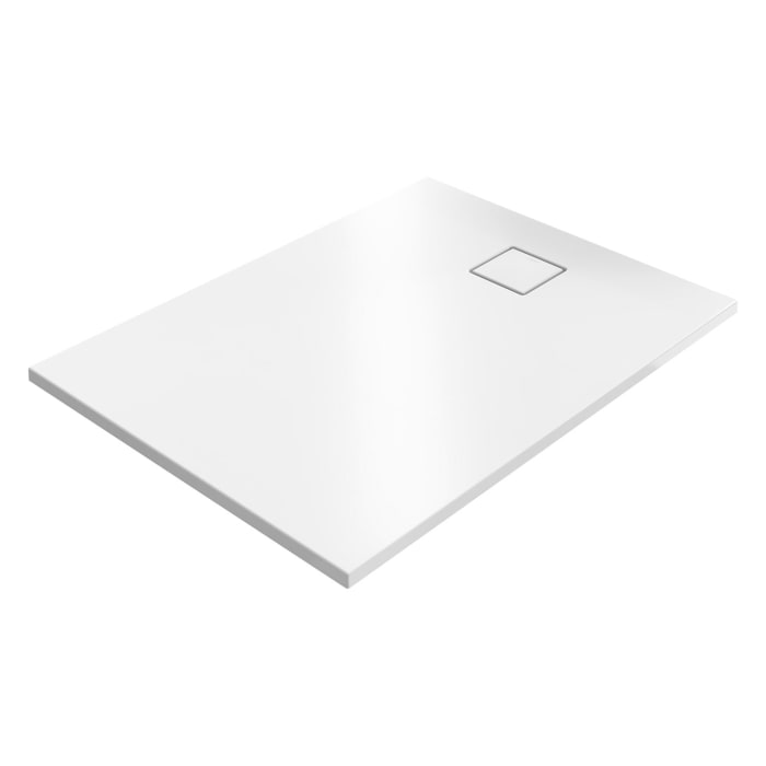 HÜPPE EasyFlat 4-Eck Duschwanne 120 x 80 cm, Ablauf an kurzer Seite