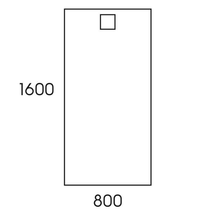 HÜPPE EasyFlat 4-Eck Duschwanne 160 x 80 cm, Ablauf an kurzer Seite