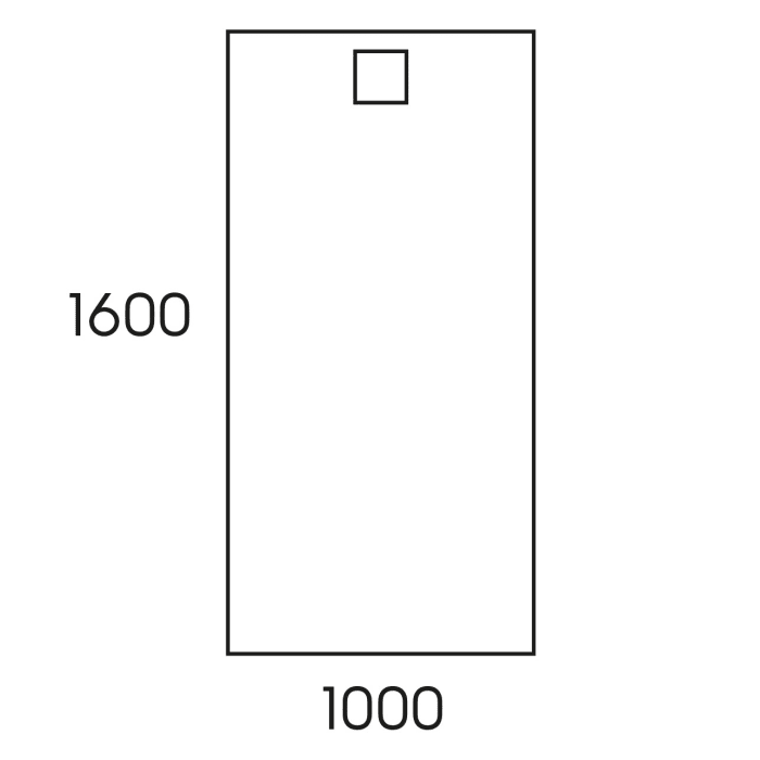 HÜPPE EasyFlat 4-Eck Duschwanne 160 x 100 cm, Ablauf an kurzer Seite