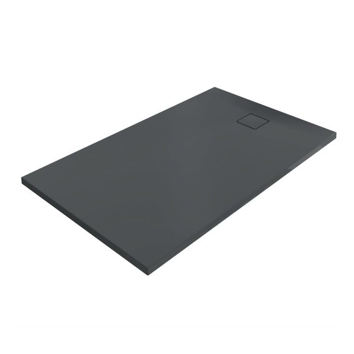 HÜPPE EasyFlat 4-Eck Duschwanne 160 x 100 cm, Ablauf an kurzer Seite