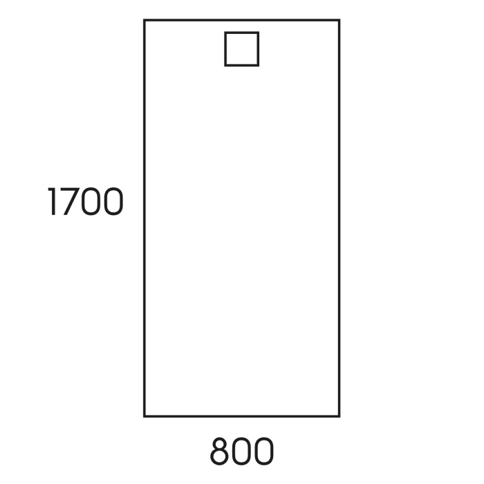 HÜPPE EasyFlat 4-Eck Duschwanne 170 x 80 cm, Ablauf an kurzer Seite