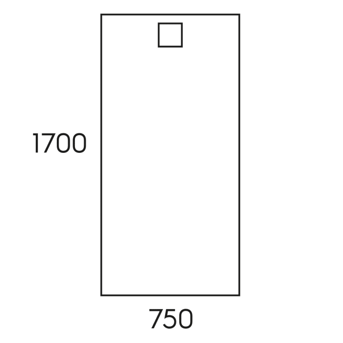 HÜPPE EasyFlat 4-Eck Duschwanne 170 x 75 cm, Ablauf an kurzer Seite