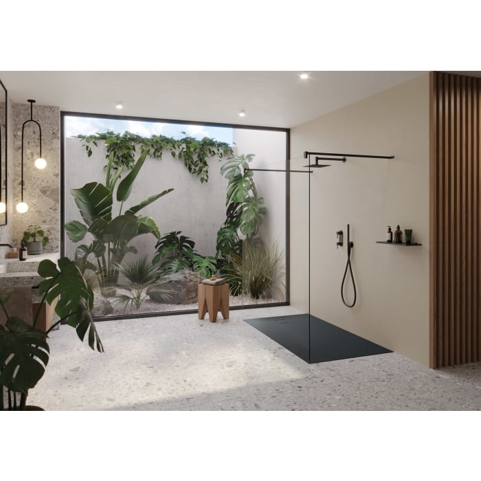 HÜPPE EasyFlat 4-Eck Duschwanne 180 x 80 cm, Ablauf an kurzer Seite