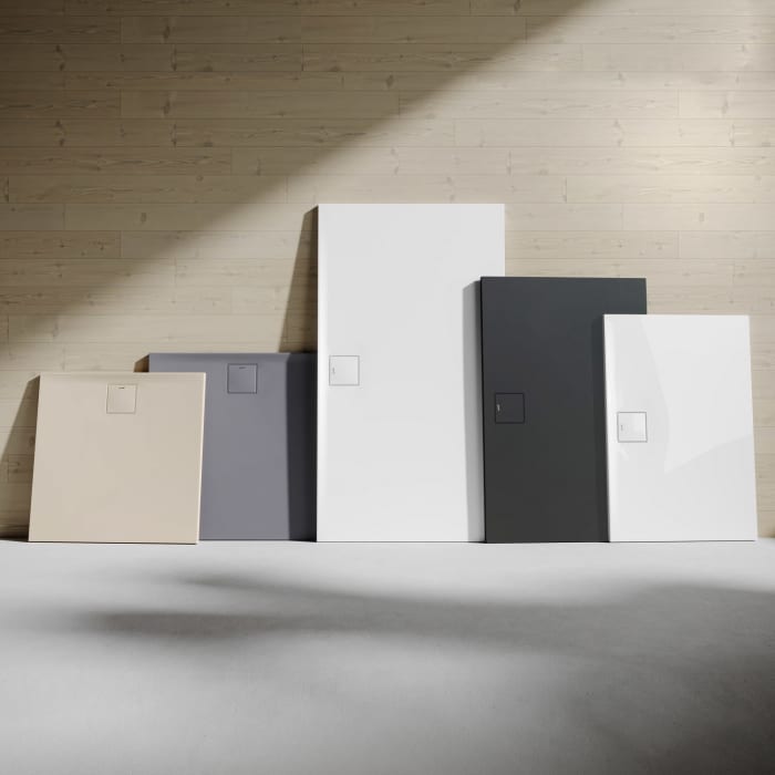 HÜPPE EasyFlat 4-Eck Duschwanne 120 x 90 cm, Ablauf an langer Seite