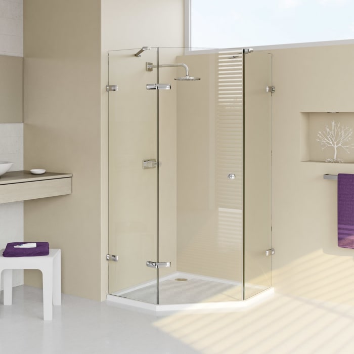 HÜPPE Purano 5-Eck Duschwanne 100 x 100 cm