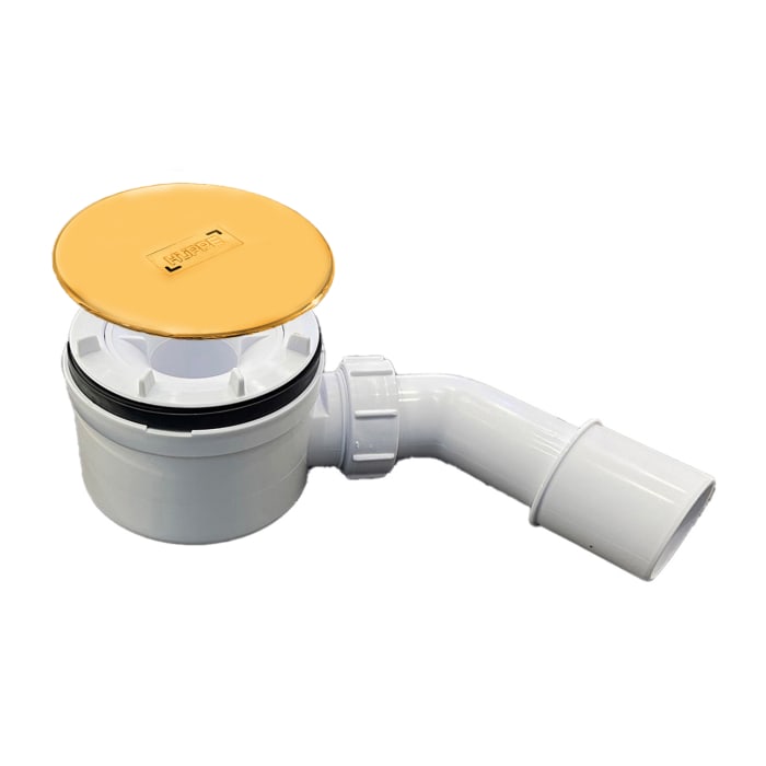 HÜPPE EasyStep flache Ablaufgarnitur und Ablaufkappe rund, Aufbauhöhe 5,3 cm