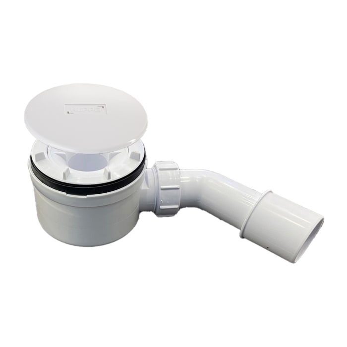 HÜPPE EasyStep flache Ablaufgarnitur und Ablaufkappe rund, Aufbauhöhe 5,3 cm