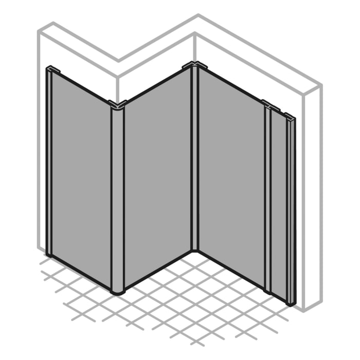 HÜPPE EasyStyle Wandverkleidung 100 x 255 cm, 3 Stück