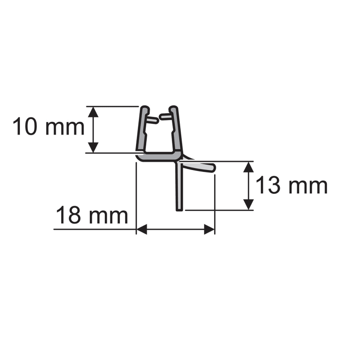 HÜPPE Ersatz Ablaufleiste II für 6 mm