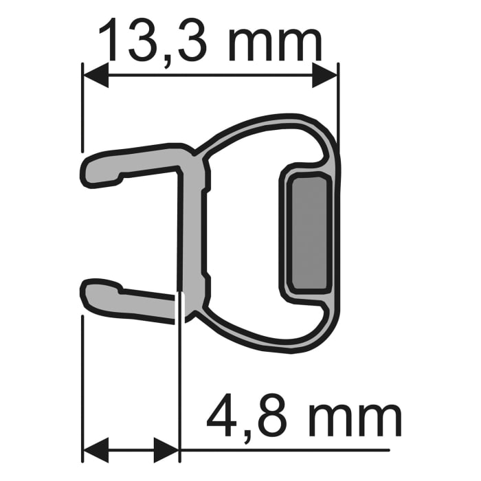Hüppe Magnetleiste gerade, für 6 mm Glasstärke für Duschabtrennungen