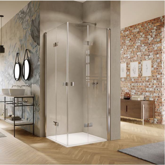 HÜPPE Solva teilgerahmt 4-Eck Schwingfalttür Anschlag links Sondermaß