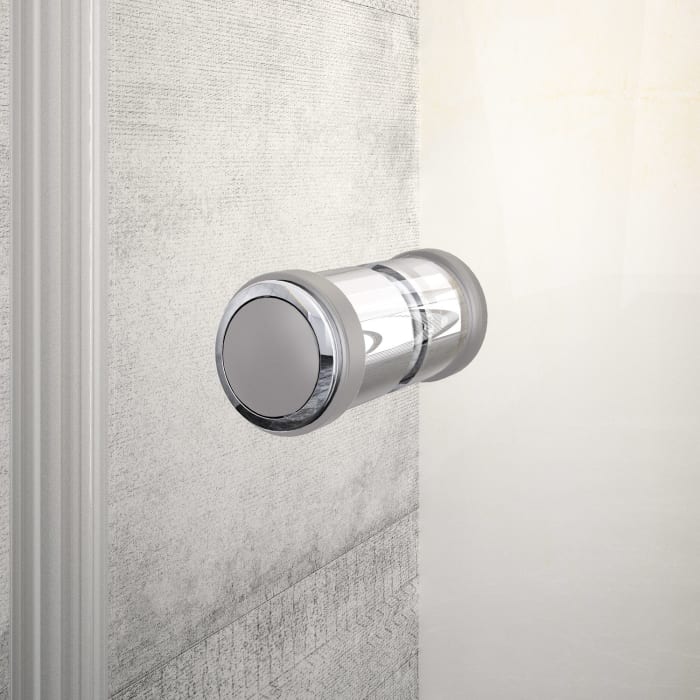 HÜPPE Solva teilgerahmt 4-Eck Schwingfalttür 50-125 x 120-200 cm, Glas mit Anti-Plaque, Linksbefestigung