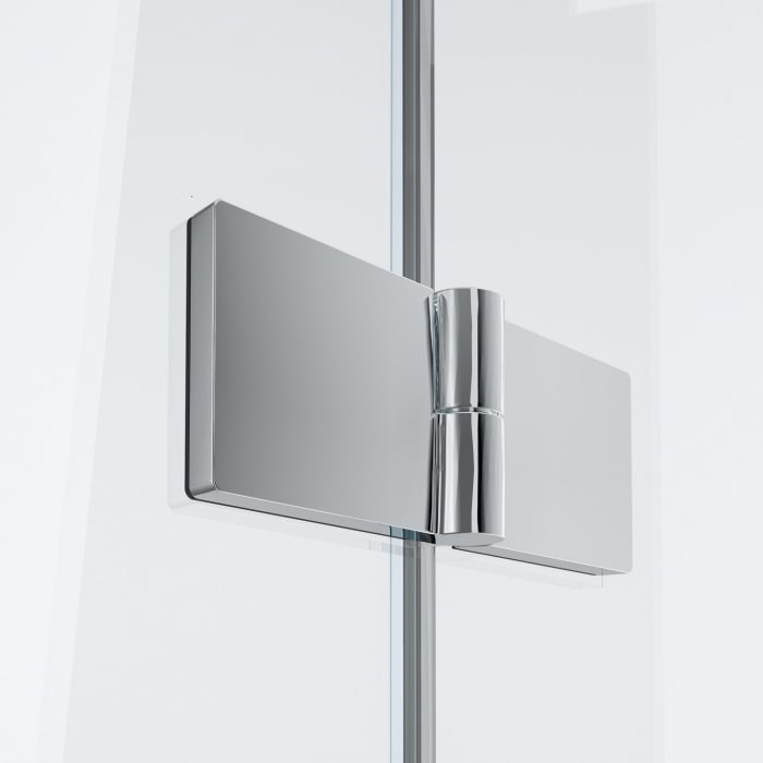 HÜPPE Solva teilgerahmt 4-Eck Schwingfalttür 80 x 200 cm, Glas mit Anti-Plaque, Linksbefestigung