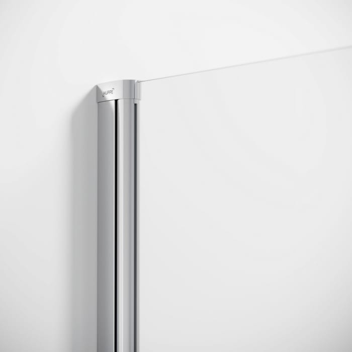 HÜPPE Solva teilgerahmt 4-Eck Schwingtür mit Festteil 100 x 200 cm, Glas mit Anti-Plaque, Linksbefestigung