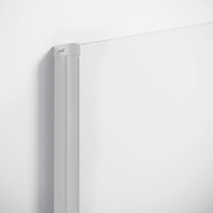 HÜPPE Solva teilgerahmt 4-Eck Schwingtür mit links und rechts Festteil 150,1-330 x 200,1-220 cm, Glas ohne Anti-Plaque, Rechtsbefestigung