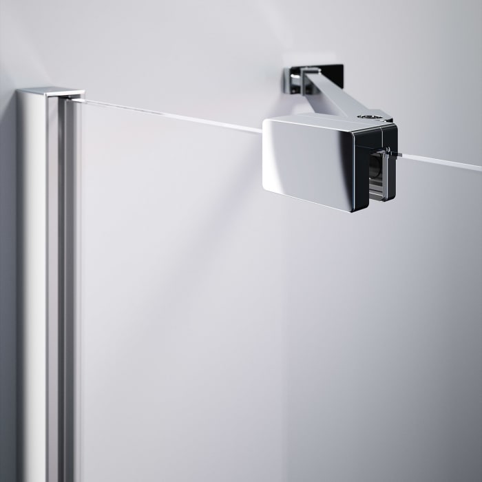 HÜPPE Solva teilgerahmt 4-Eck Seitenwand über Eck 20-120 x 200,1-220 cm, Glas mit Anti-Plaque