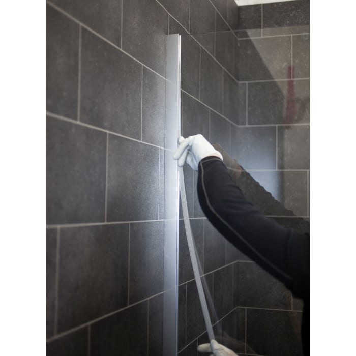 HÜPPE Solva teilgerahmt 4-Eck Seitenwand kurz für Schwingtür 120,1-180 x 200,1-220 cm, Glas mit Anti-Plaque