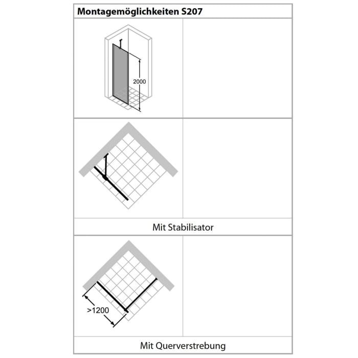 HÜPPE Solva teilgerahmt 4-Eck Seitenwand 75 x 200 cm, Glas mit Anti-Plaque