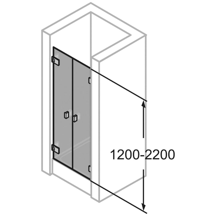 HÜPPE SolvaPro Pendeltür in Nische 120,1-180 x 200,1-220 cm, mit Anti-Plaque