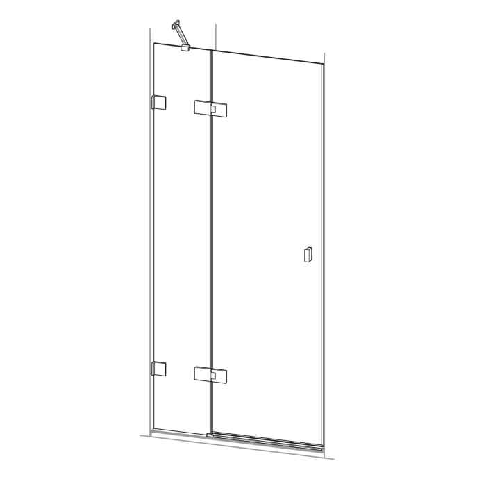 HÜPPE SolvaPro Schwingtür mit festem Segment in Nische 70-120 x 120-200 cm, ohne Anti-Plaque