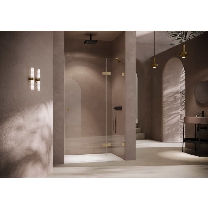 HÜPPE SolvaPro Schwingtür mit festem Segment in Nische 70-120 x 200,1-220 cm, ohne Anti-Plaque