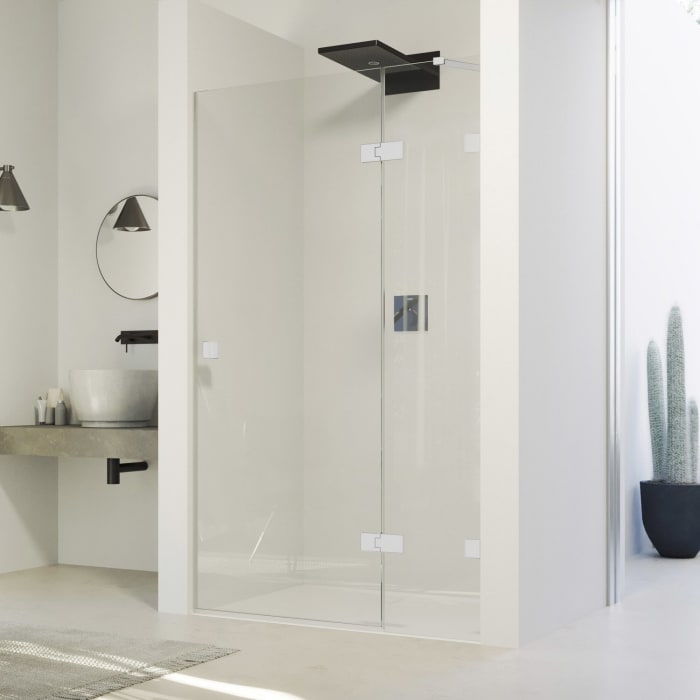 HÜPPE SolvaPro Schwingtür mit festem Segment in Nische 120,1-150 x 120-200 cm, ohne Anti-Plaque