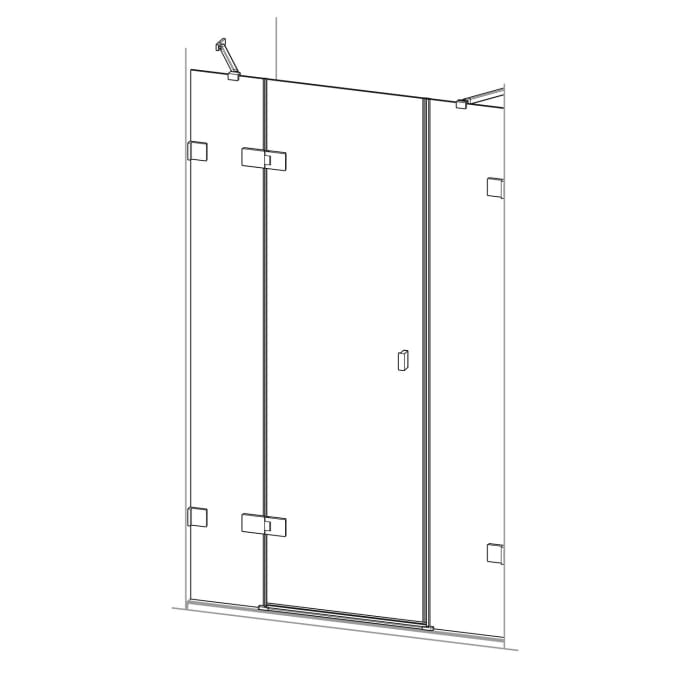 HÜPPE SolvaPro Schwingtür mit festem Segment und Nebenteil in Nische 110-150 x 200,1-220 cm, ohne Anti-Plaque