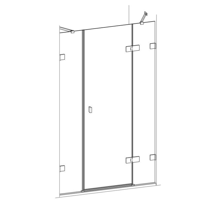 HÜPPE SolvaPro Schwingtür mit festem Segment und Nebenteil in Nische 150,1-330 x 120-200 cm, ohne Anti-Plaque