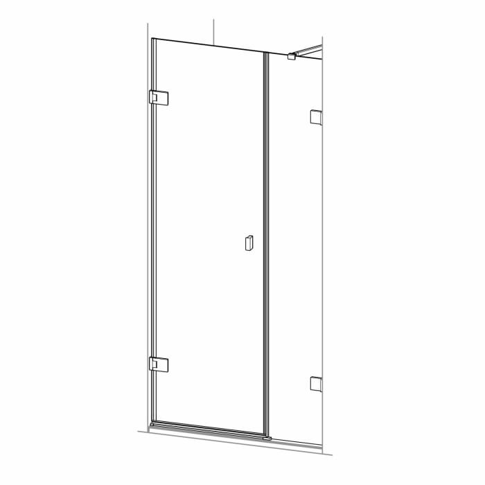 HÜPPE SolvaPro Schwingtür mit Nebenteil in Nische 120,1-280 x 120-200 cm, mit Anti-Plaque