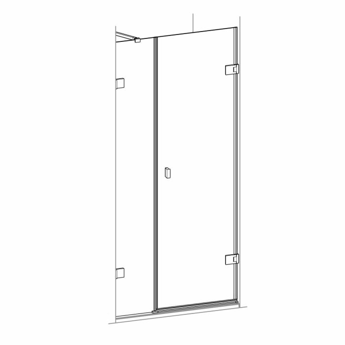 HÜPPE SolvaPro Schwingtür mit Nebenteil in Nische 70-120 x 200,1-220 cm, mit Anti-Plaque