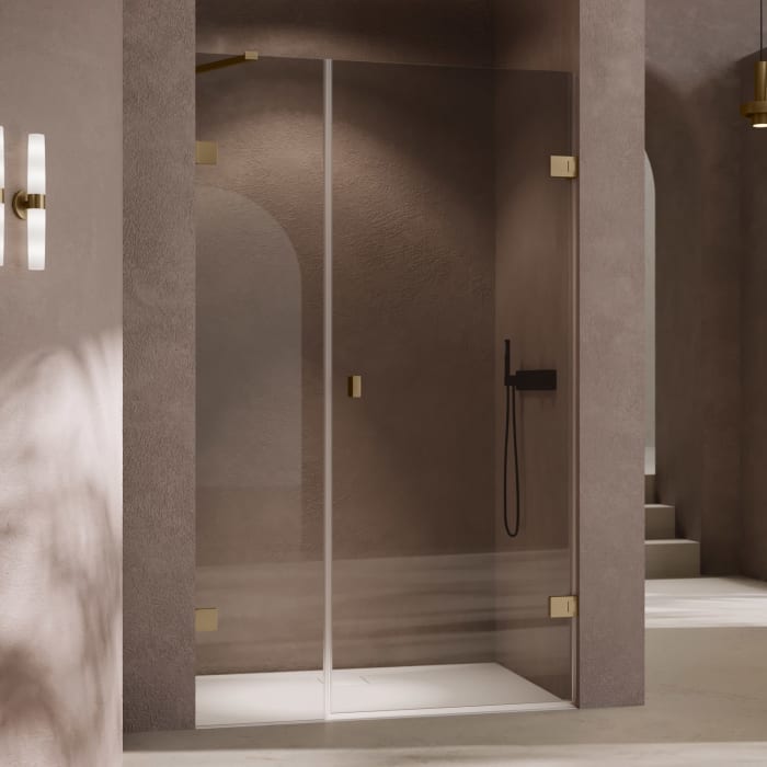 HÜPPE SolvaPro Schwingtür mit Nebenteil in Nische 120,1-280 x 120-200 cm, mit Anti-Plaque