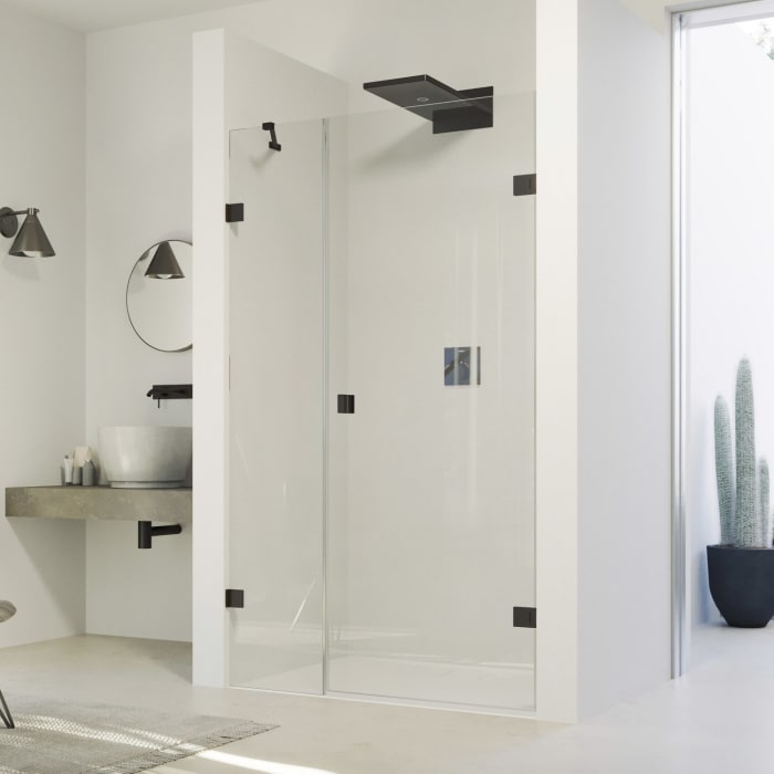 HÜPPE SolvaPro Schwingtür mit Nebenteil in Nische 120,1-280 x 120-200 cm, ohne Anti-Plaque