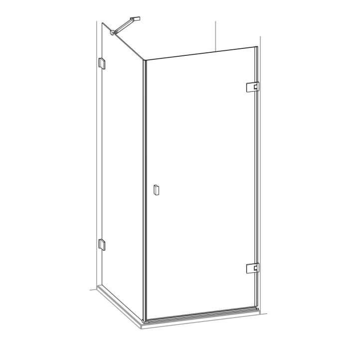 HÜPPE SolvaPro Schwingtür mit Seitenwand 50-90 x 200,1-220 cm, ohne Anti-Plaque