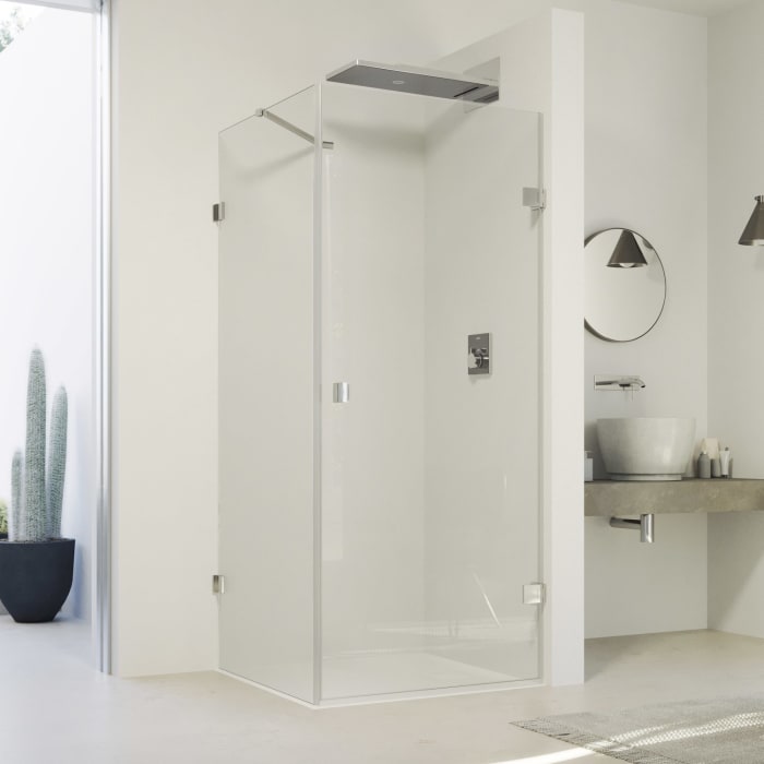 HÜPPE SolvaPro Schwingtür mit Seitenwand 50-90 x 200,1-220 cm, mit Anti-Plaque