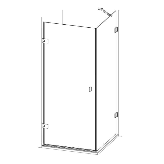 HÜPPE SolvaPro Schwingtür mit Seitenwand 50-100 x 120-200 cm, ohne Anti-Plaque
